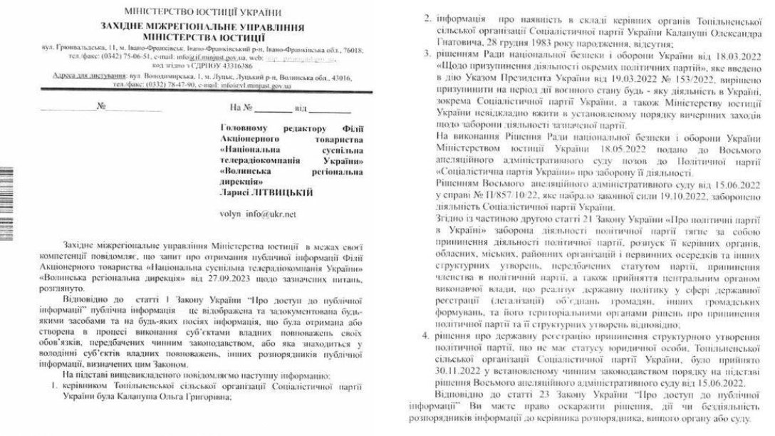 Волинь, Волинська область, Соціалістична партія