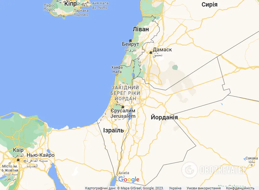 Ізраїль на карті