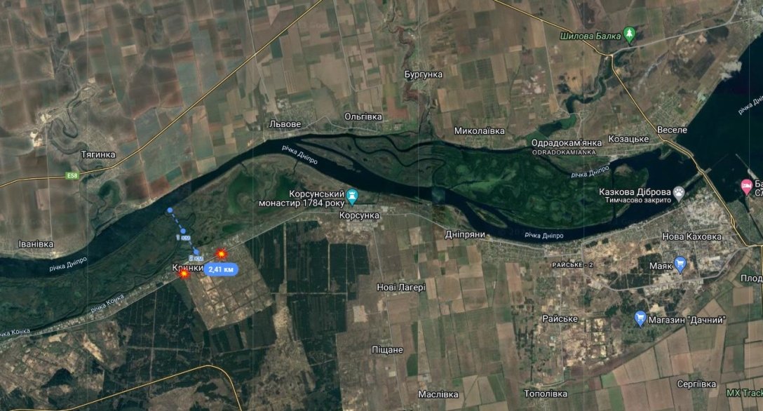 Херсонщиа: місце підриву БТР армії РФ dqxikeidqxidqrant