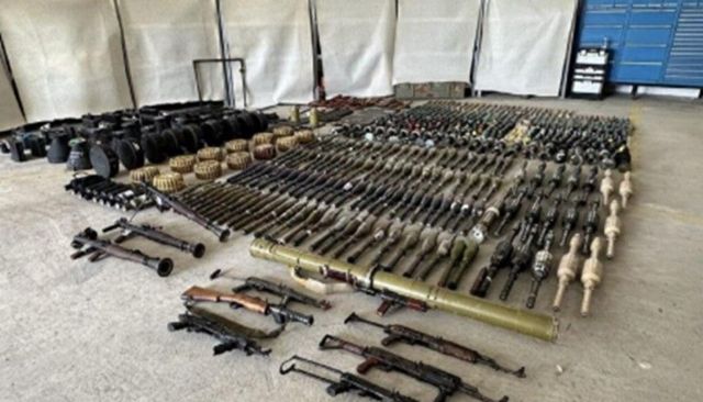 Трофейное оружие от уничтоженных или задержанных групп ХАМАС. Скриншот из видео израильской армии