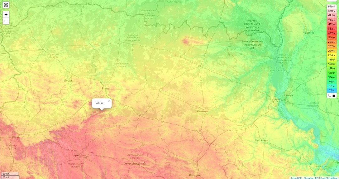 Фрагмент топографічної карти dqxikeidqxidqrant