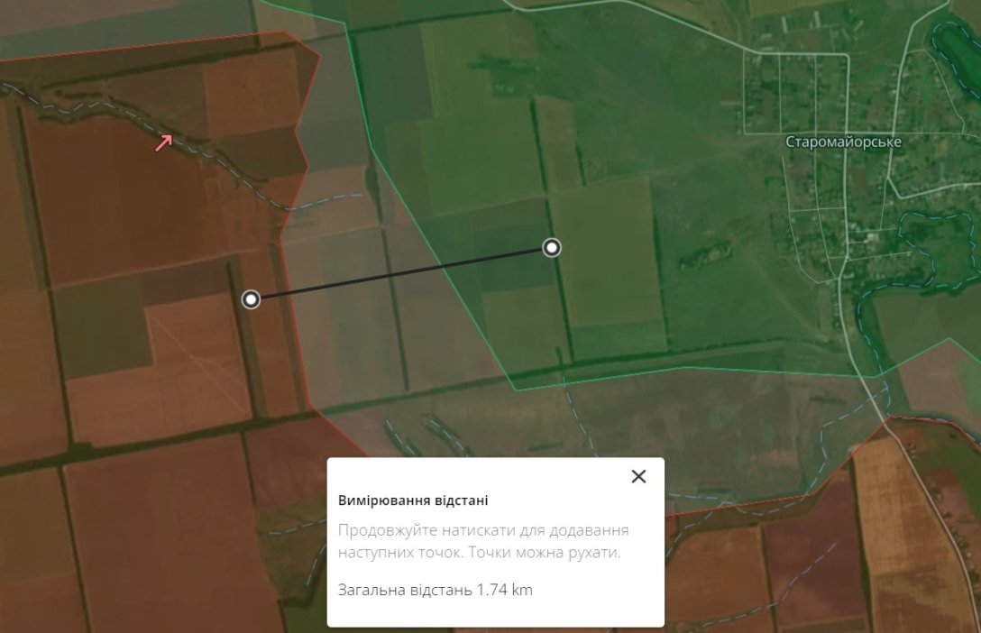 Лінія фронту біля Старомайорського dqxikeidqxiuuant