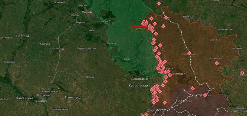 карта, Купянск, линия фронта 22.11.2 dqxikeidqxidqrant
