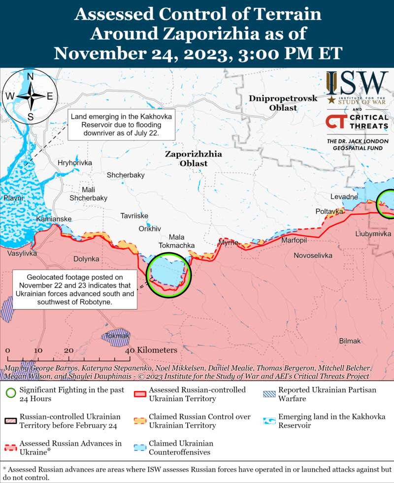 ЗСУ проводять контрнаступ у західній частині Запорізької області: карти ISW