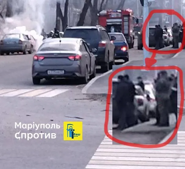 В оккупированном Мариуполе пылает автомобиль: партизаны сделали интересный намек. Фото