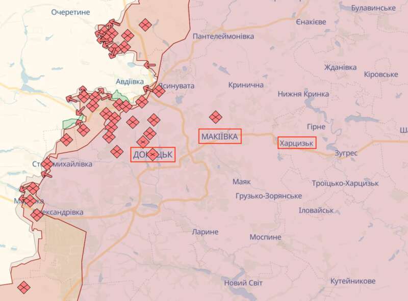 Харцизьк, Макіївка, Донецьк, Донецька область, Донецька область карта, карта бойових дій dqxikeidqxidqeant