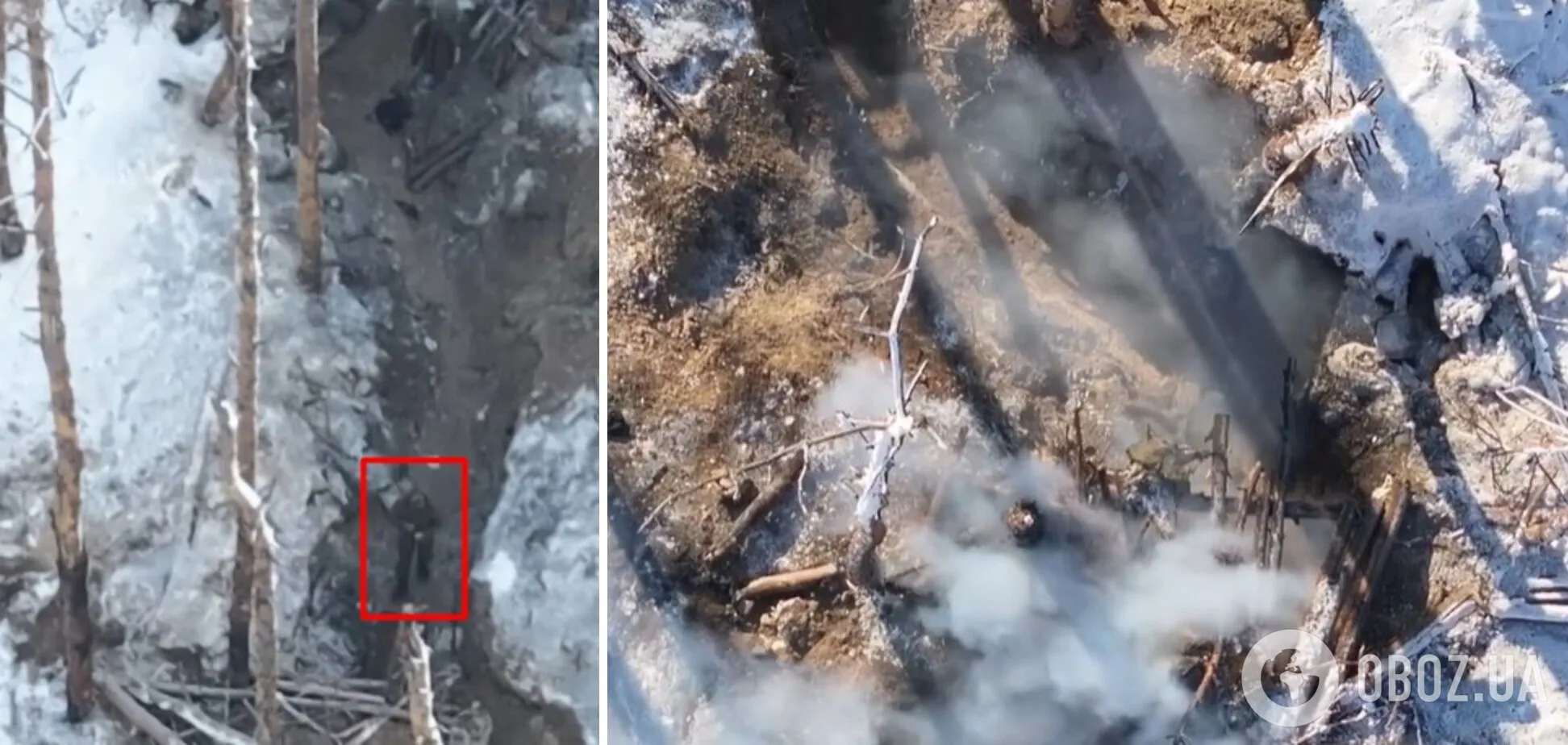 Підкинули подаруночки: захисники України з безпілотинка ліквідували окупантів в окопі. Відео  dqxikeidqxidqrant