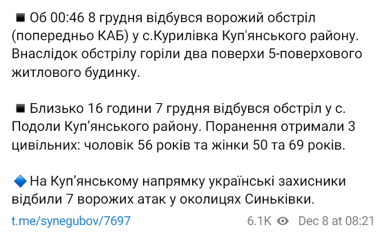 Наслідки удару по Куп’янському району