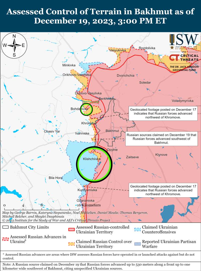 Украинские войска отразили атаки российских подразделений вблизи Авдеевки: карты ISW