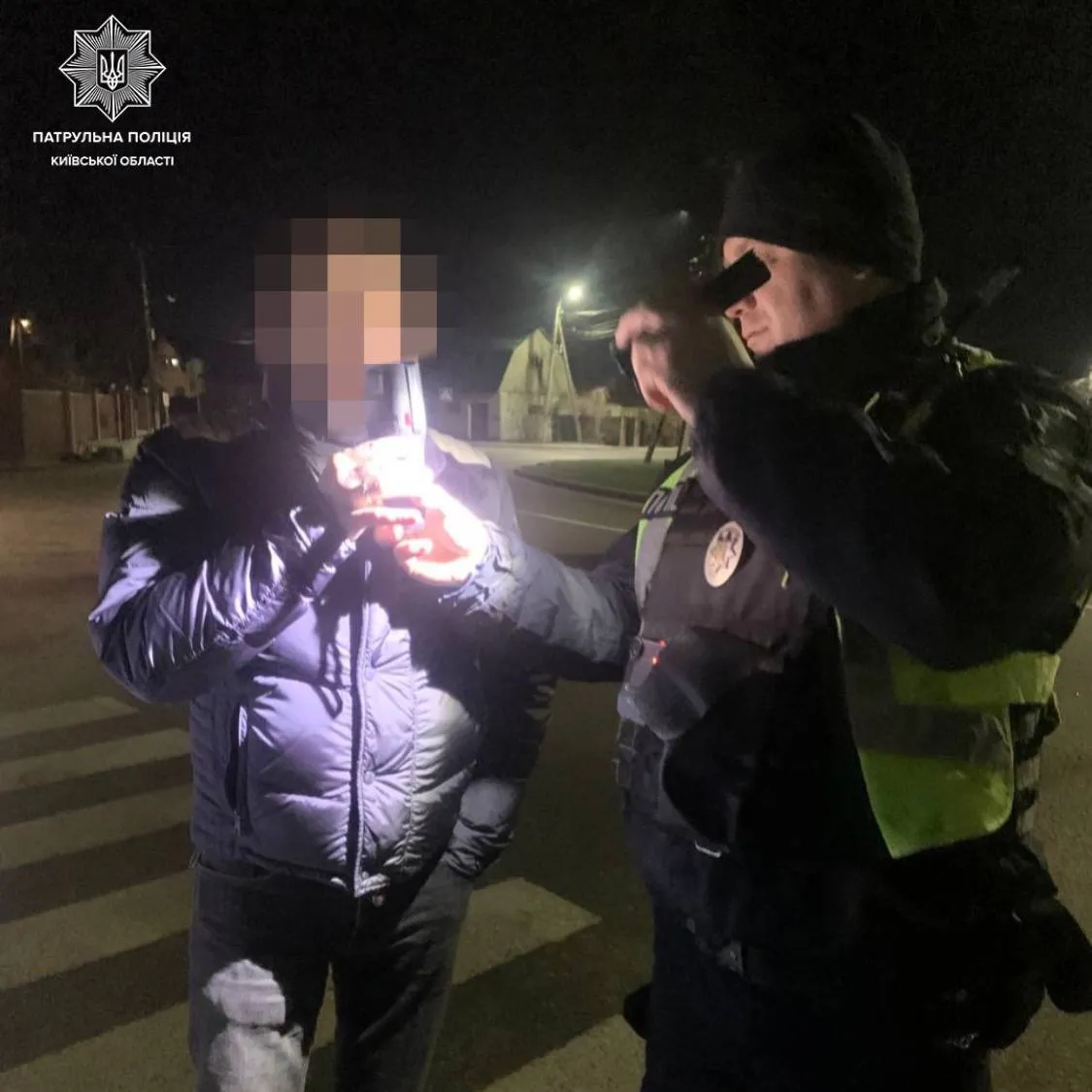 На Київщині під час комендантської години спіймали п’яного водія. Фото