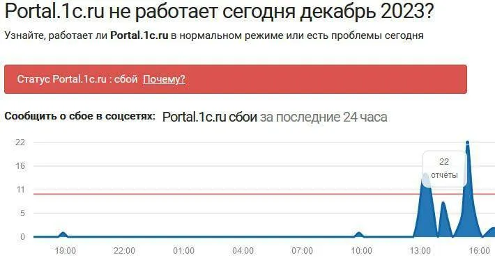 Сбои в работе портала 1С-Рарус