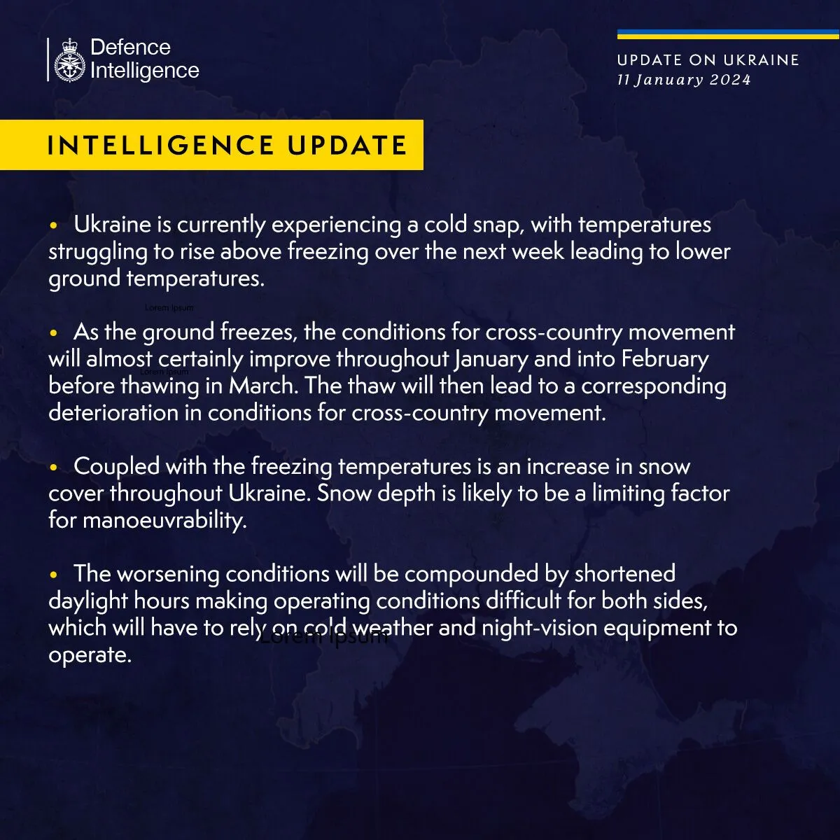 Разведка Британии рассказала, как погода повлияет на ход боевых действий в Украине