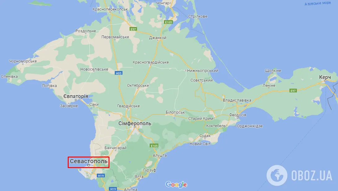 Севастополь на карті dqxikeidqxidqrant