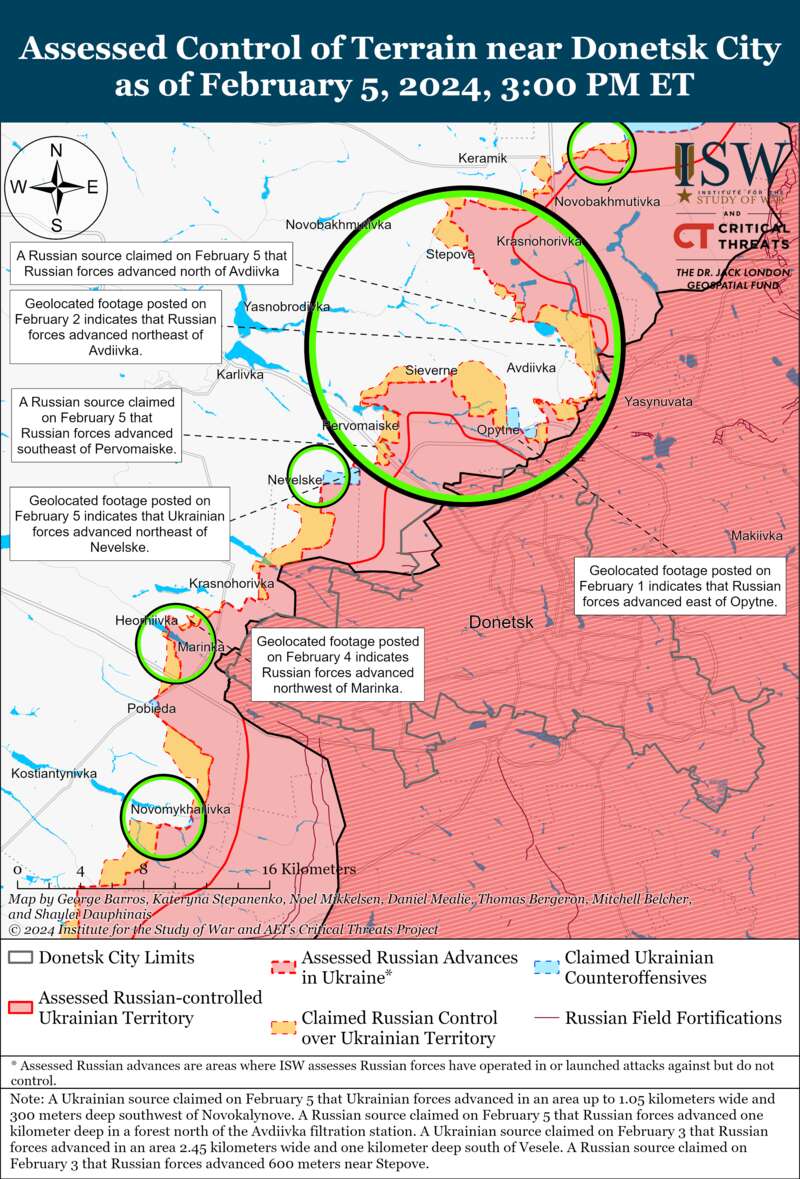 Украинские силы продвинулись к к юго-западу от Авдеевки: карты ISW
