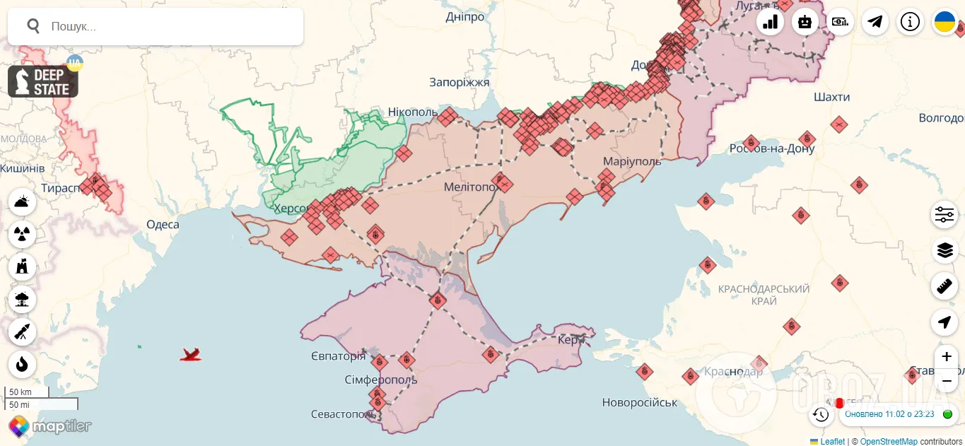 Лінія фронту на півдні України