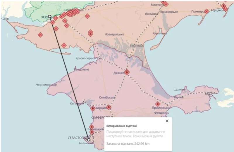 ATACMS rocket launch, map
