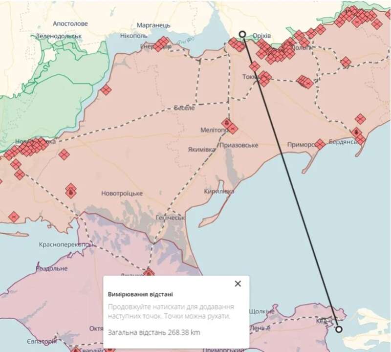 ATACMS rocket launch, map