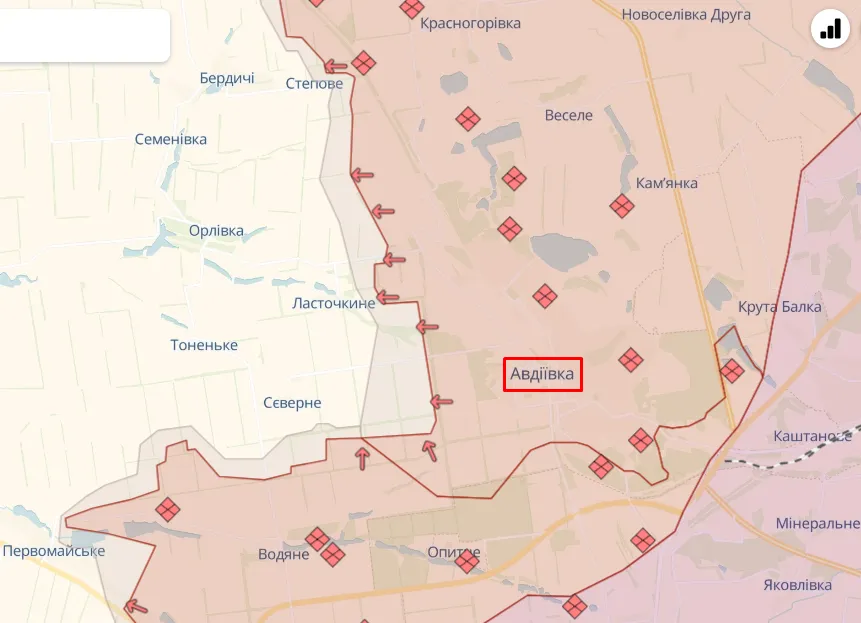 Авдіївка на карті