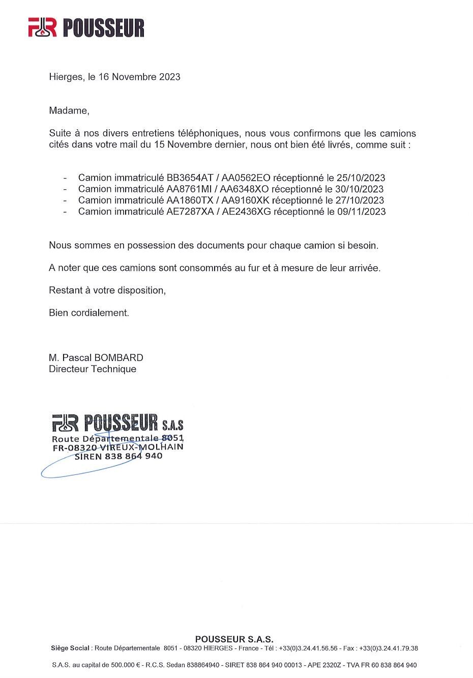   ’ Pousseur SAS