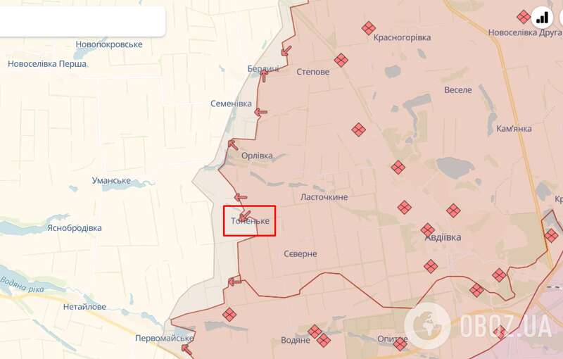 Тонкий на карте