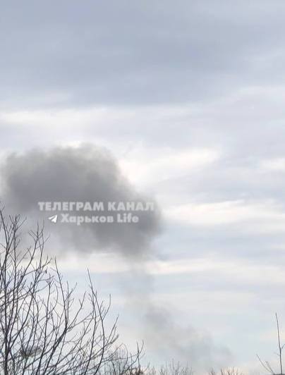 The invaders attacked Kharkov: smoke can be seen. Photo dqxikeidqxidqrant