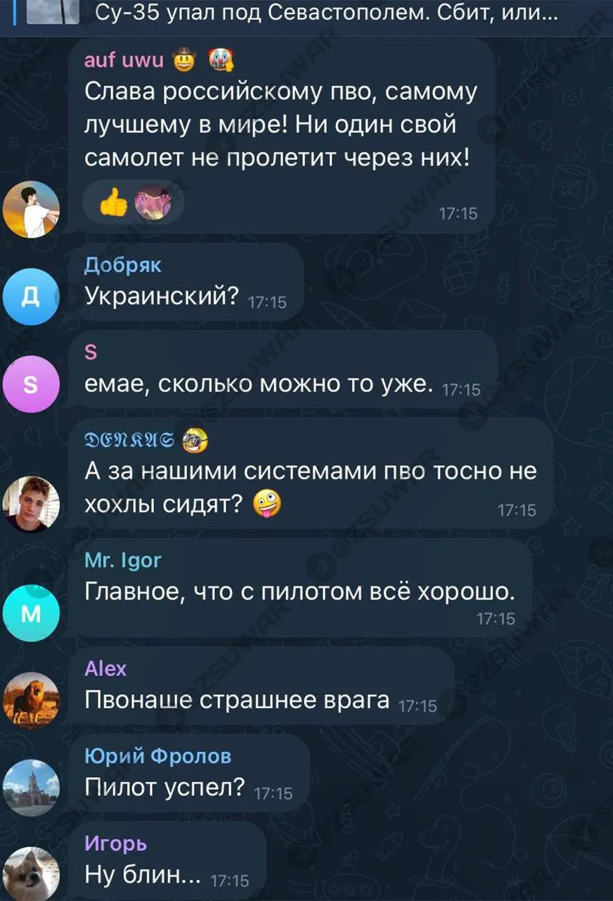 Над Севастополем оккупанты могли сбить свой самолет: в сети появились видео