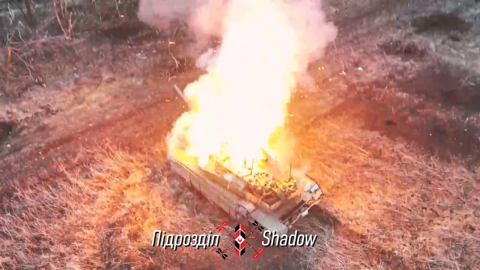 Ukrainian soldiers destroyed a Russian T-90M tank with a drone drop