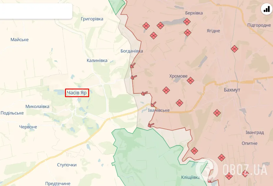 Часів Яр на карті dqxikeidqxidqeant