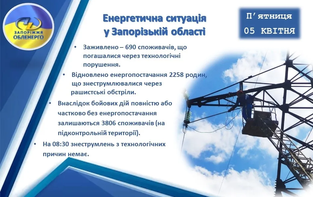 Відключення світла в Запоріжжі