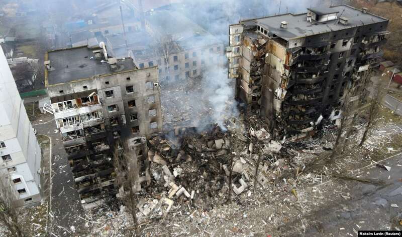 Зруйнований будинок у Бородянці, де загинула родина Терещуків