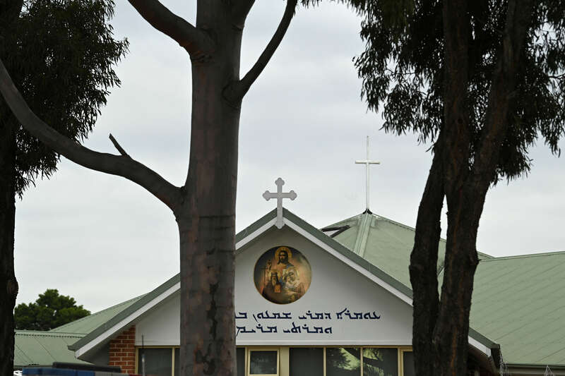 Aftermath of a knife attack at the Assyrian Christ The Good Shepherd Church, in Sydney dqxikeidqxidqeant