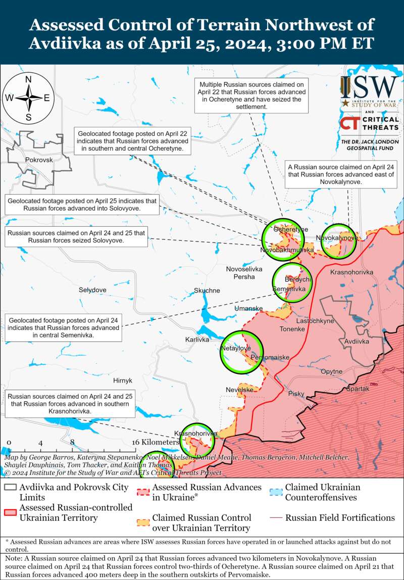 West of Avdiivka, the occupiers can force the Ukrainian Armed Forces to withdraw from tactical positions: ISW maps dqxikeidqxiuuant