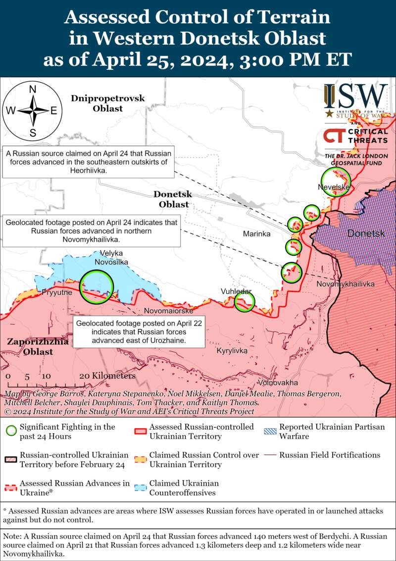 West of Avdiivka, the occupiers can force the Ukrainian Armed Forces to withdraw from tactical positions: ISW maps