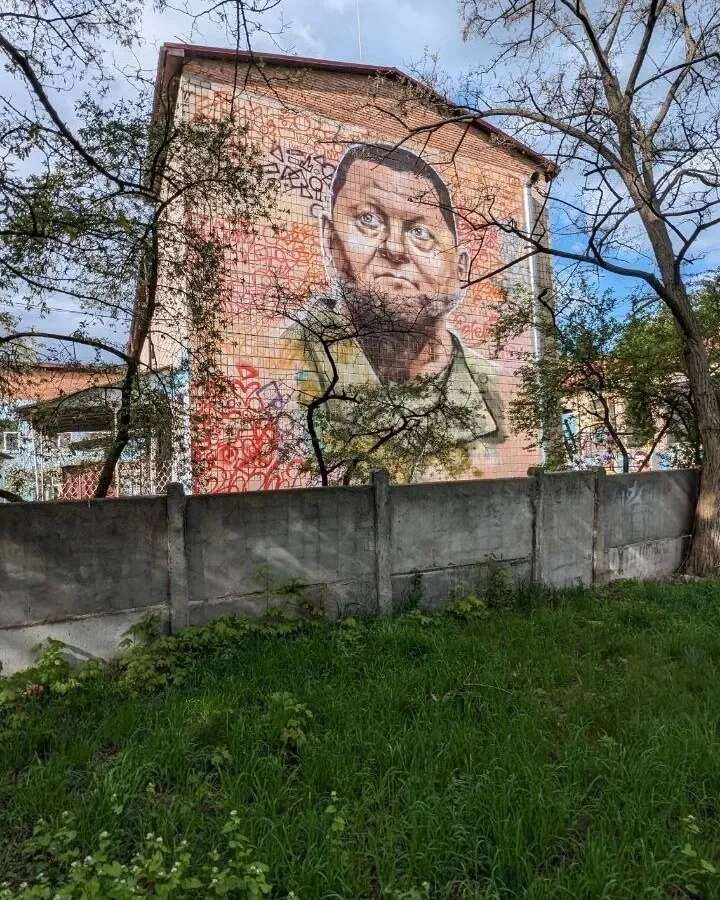 У Києві створили найбільший мурал, присвячений Валерію Залужному. Фото і відео dqxikeidqxidtant