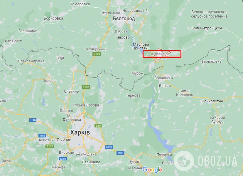 Шебекино на карте