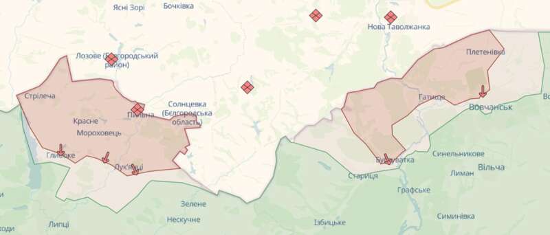 Map of military operations in the Kharkov region dqxikeidqxidqrant