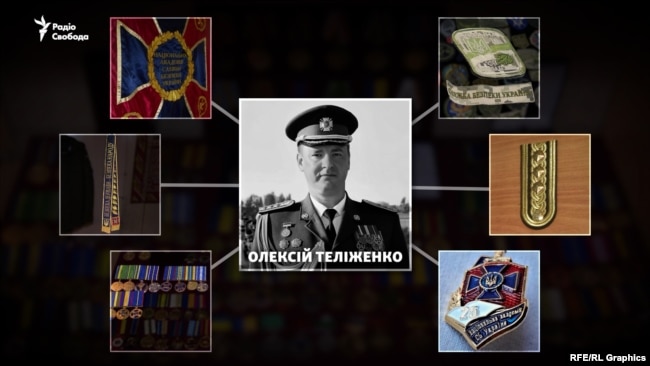 Додаткові речі, які виявили журналісти Радіо Свобода в так званому музеї бойової слави спецназу Росгвардії «Кузбас». Ймовірно вони теж належали полковнику Теліженку