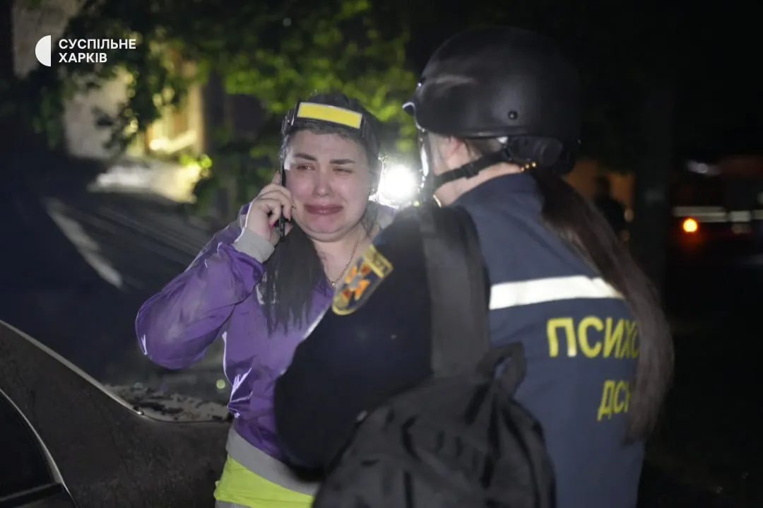 Kharkov resident at the site of Russian shelling
