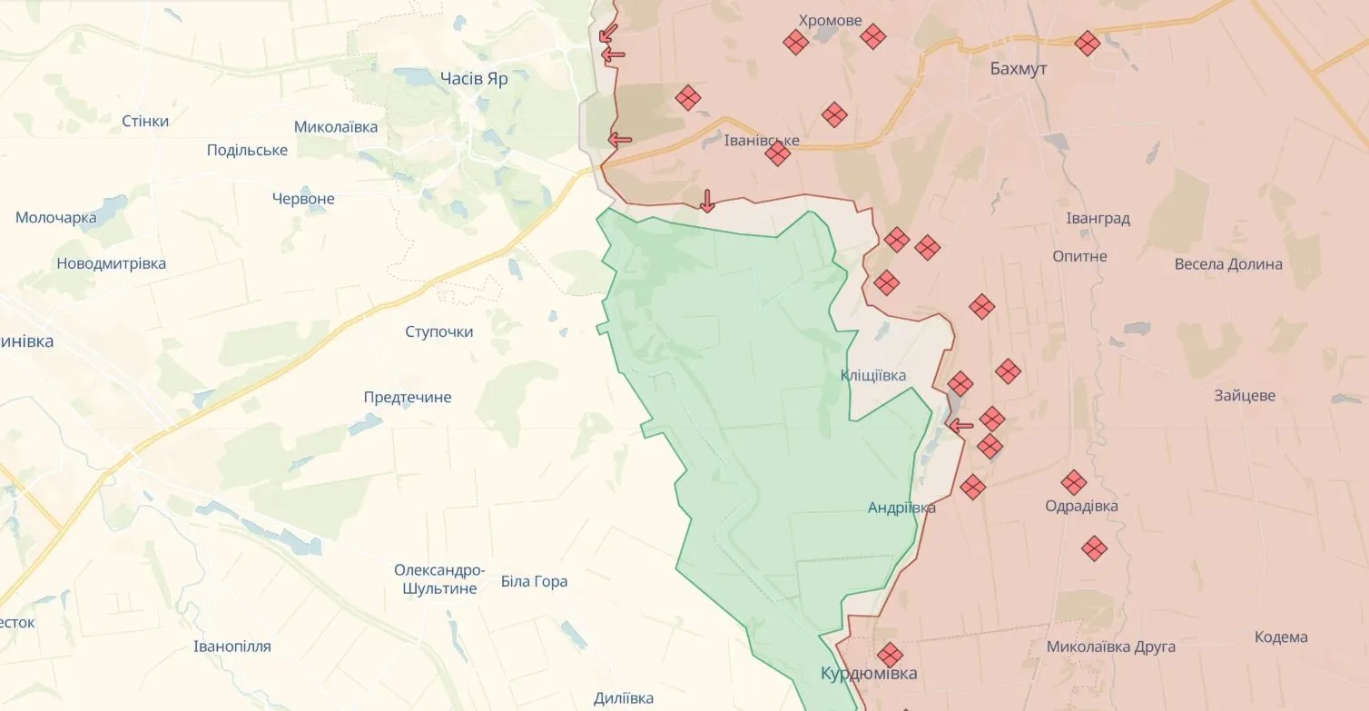 Defense forces drove Russian troops out of positions in Serebryansky forestry: map dqxikeidqxidqrant