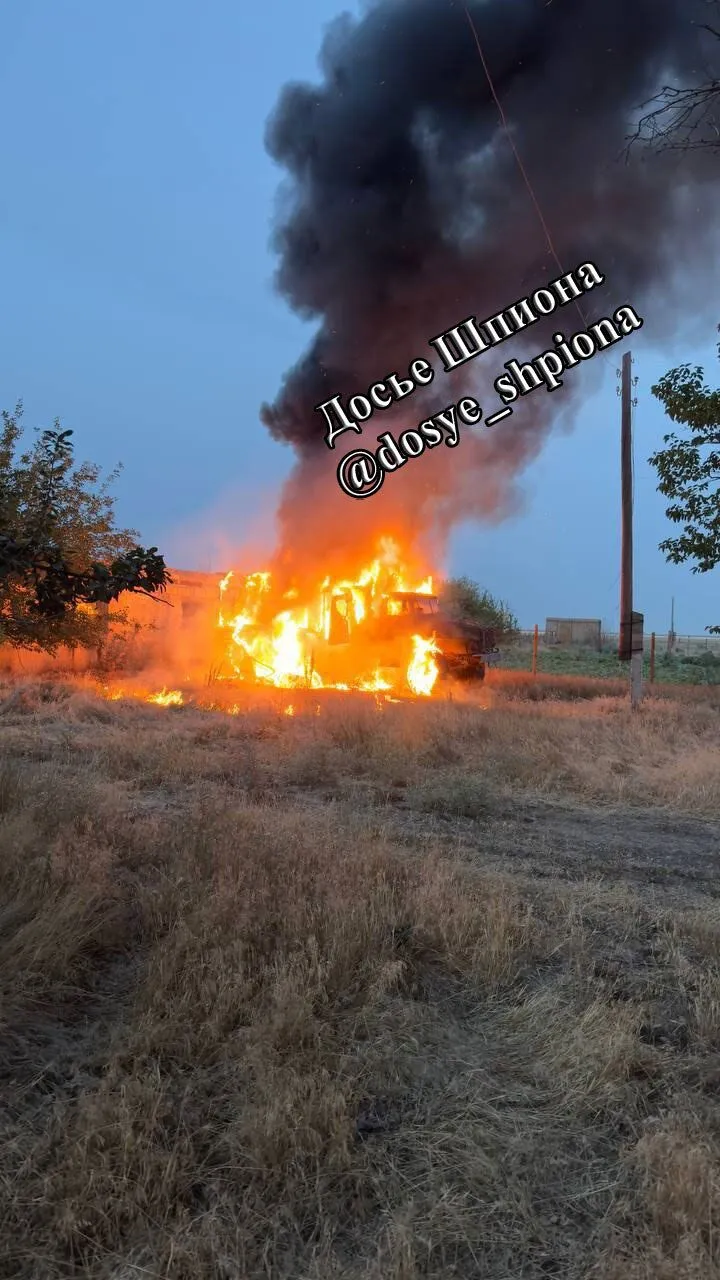 Drones attacked the occupiers control center near Novaya Kakhovka: the communications station was destroyed. Photo