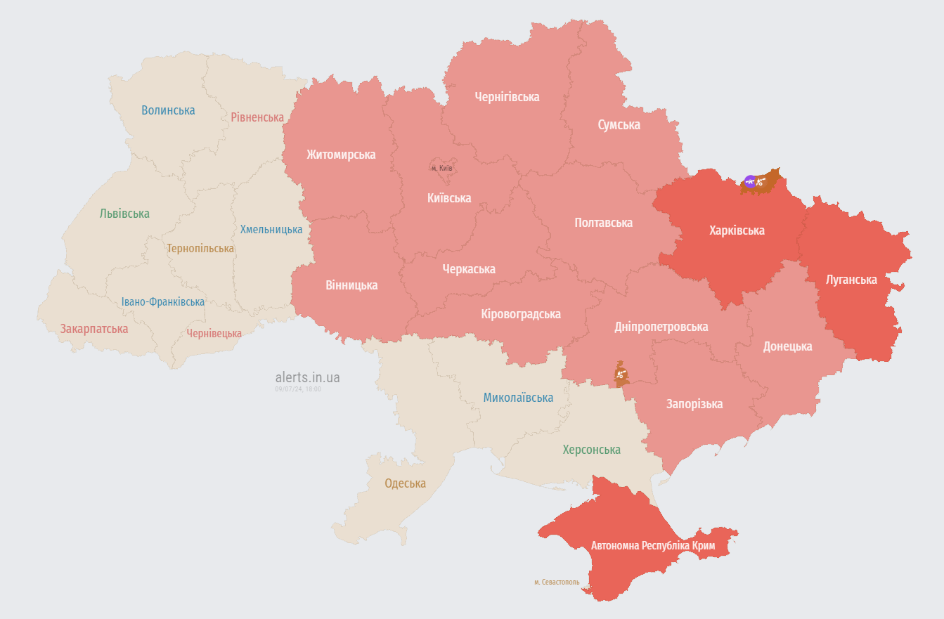 В Киеве и ряде областей объявлена тревога из-за пуска ракет и баллистики dqxikeidqxidqrant