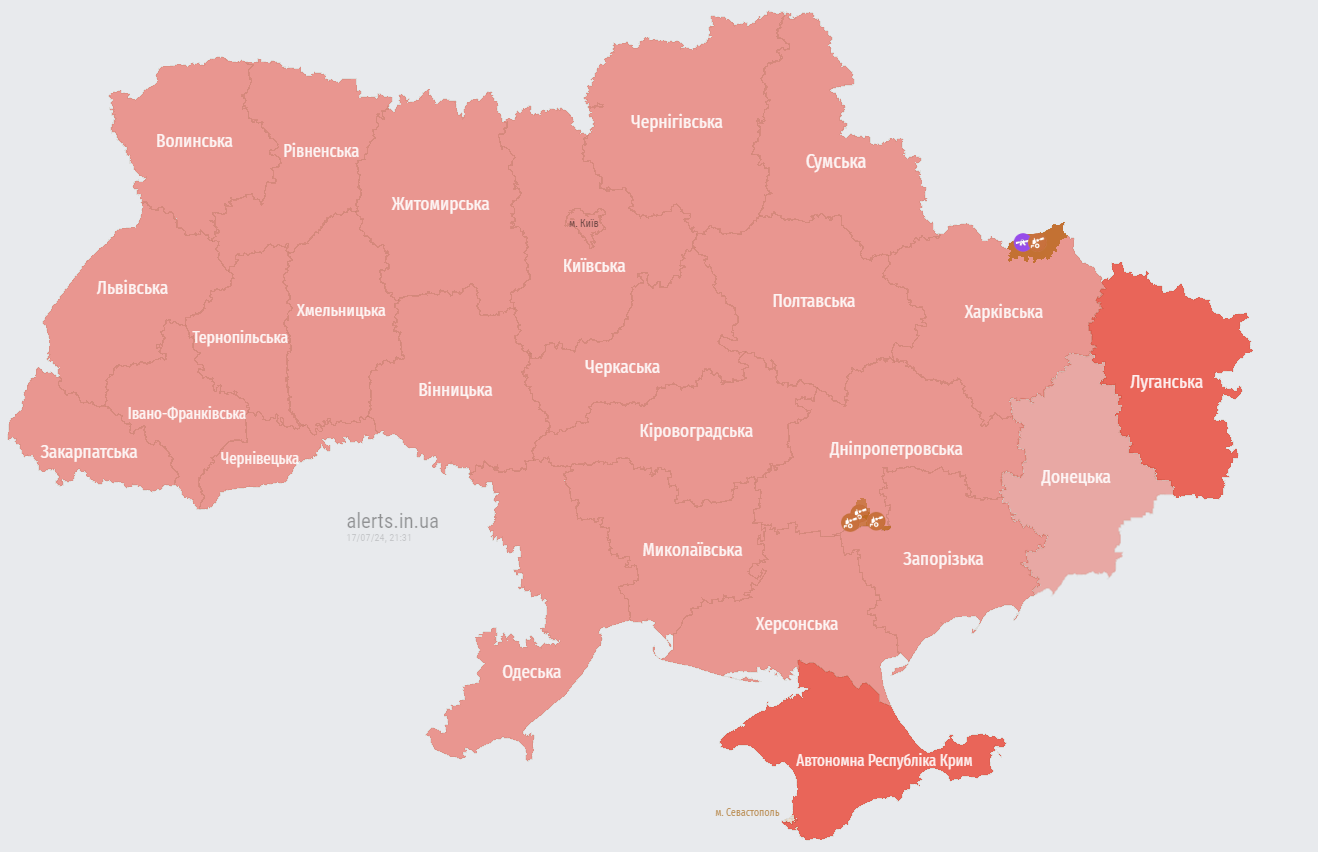 В Україні оголошено масштабну тривогу через зліт російського МіГ-31К dqxikeidqxidqrant