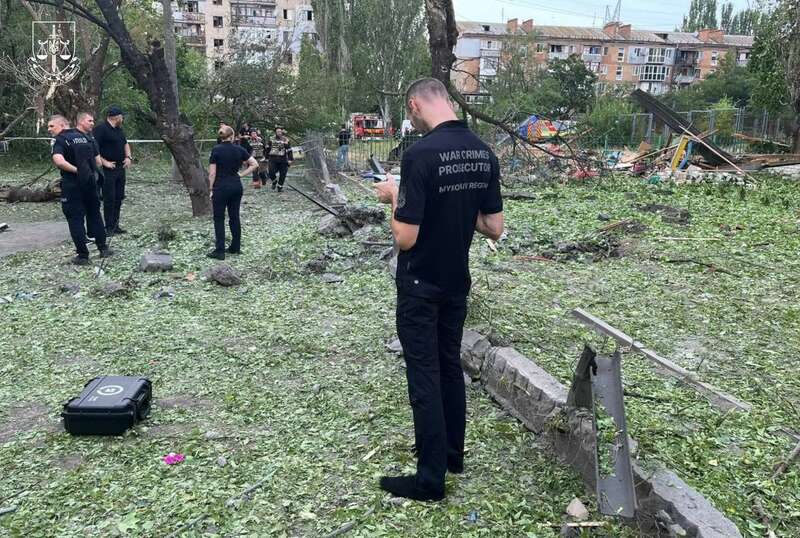 The Russians fired at a residential area of Nikolaev: they hit a childrens playground, there were dead and injured. Photo