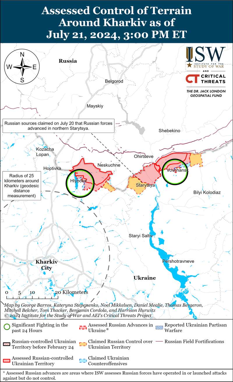 Оккупанты усиливают свои подразделения в районах Глубокого и Волчанская в Харьковской области: в ISW оценили ситуацию. Карта dqxikeidqxidqeant