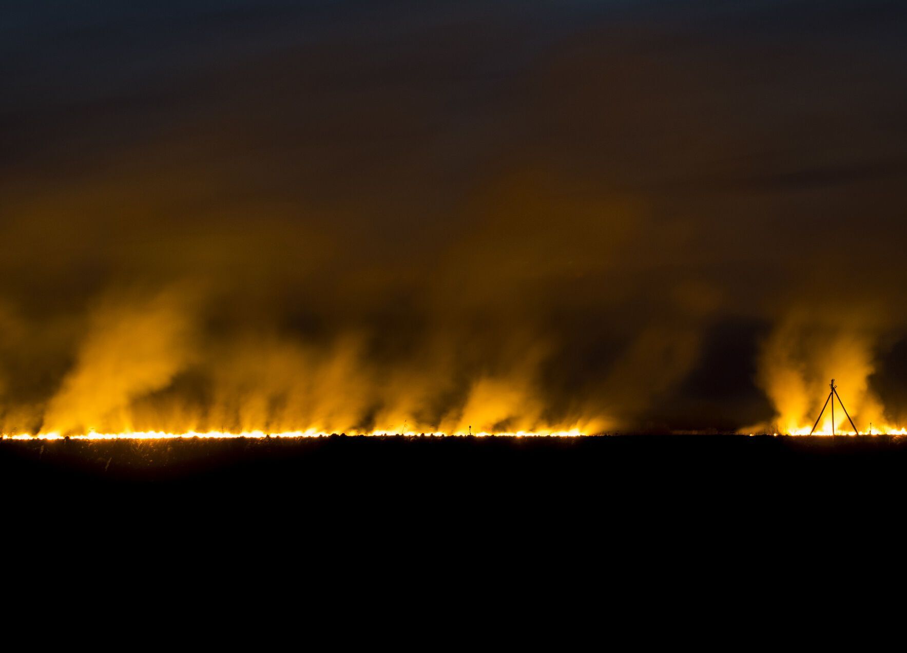 Під Миколаєвом продовжується масштабна пожежа, є загроза вибухів. Фото