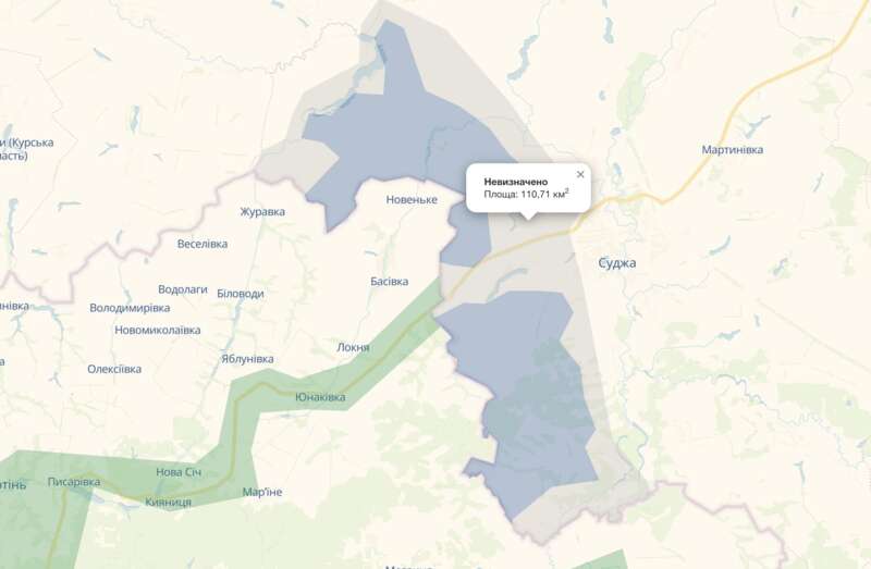 Where the fighting is taking place in Kursk Oblast: map