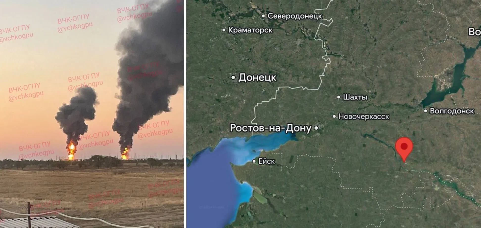 An oil depot caught fire in the Rostov region of the Russian Federation after a drone attack. Photos and videos eiqrqiqudiqdzant