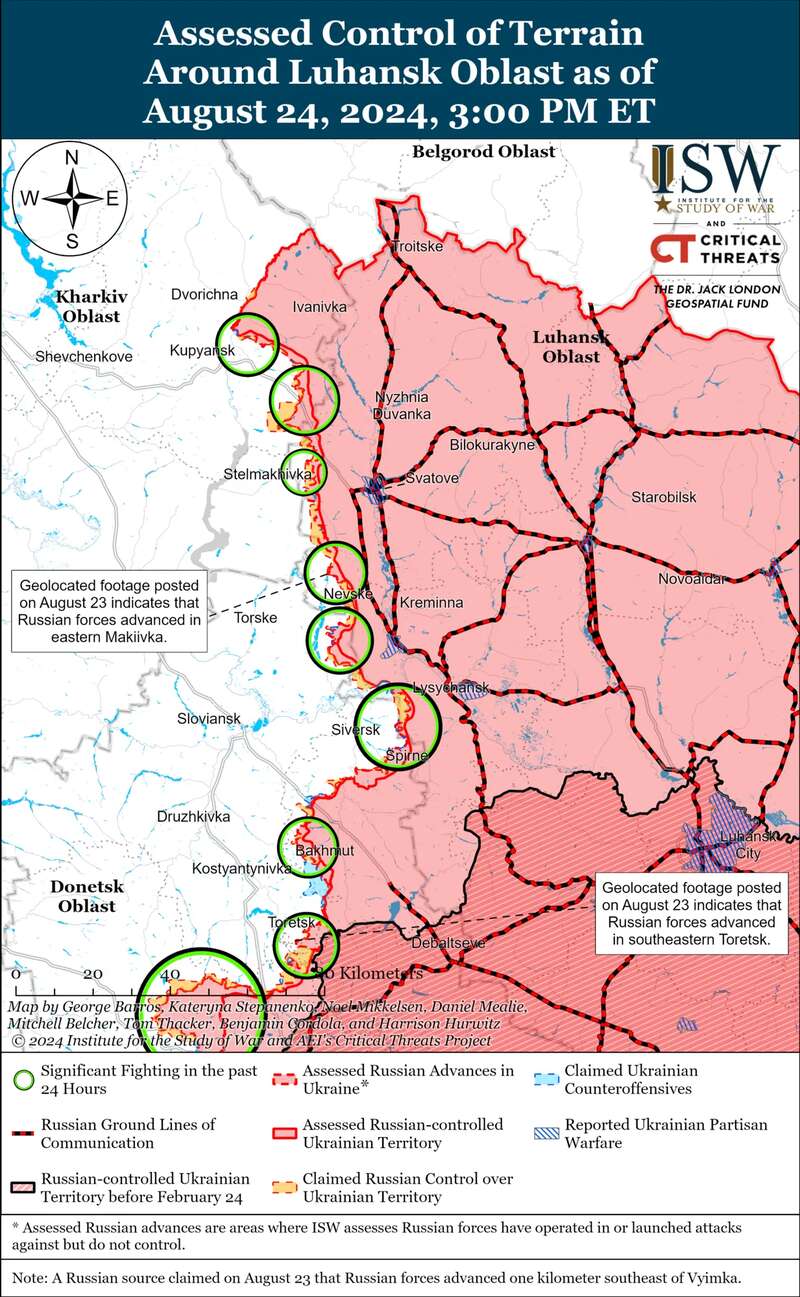 Сили оборони мають успіхи поблизу Кремінної, але ворог продовжує просуватися – ISW
