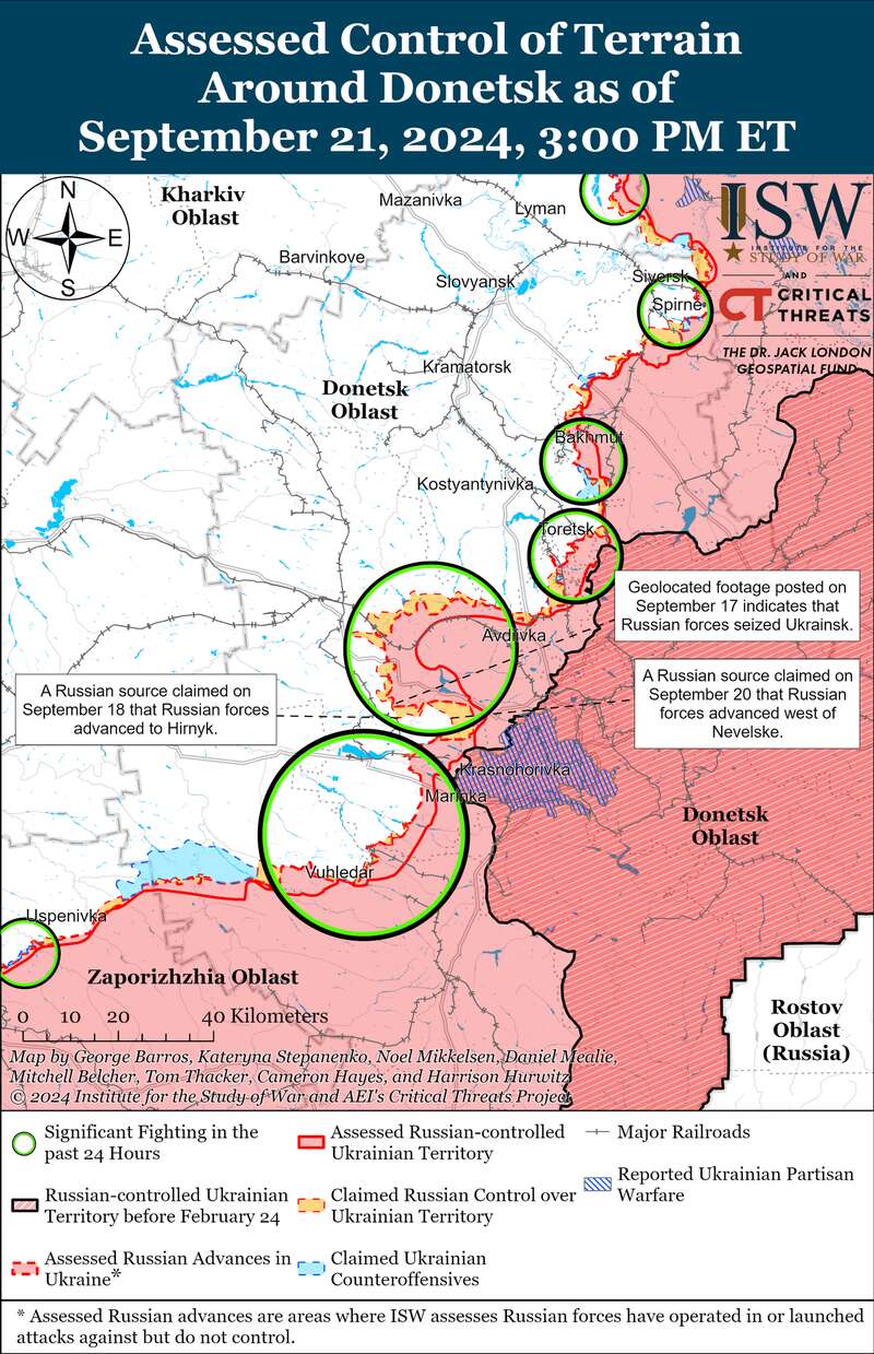 Окупанти проводять наступальні операції на Донеччині, але отримують відсіч: в ISW оцінили, чи є просування у ворога. Карта
