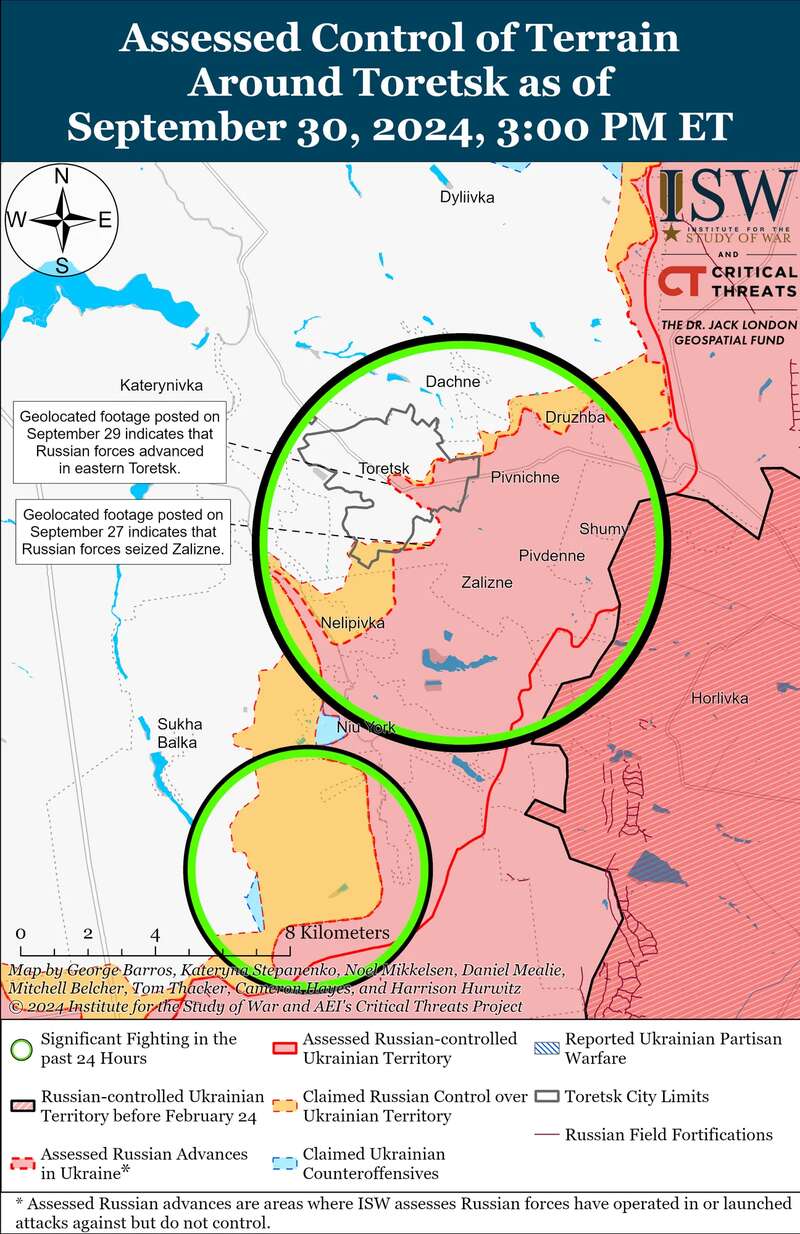 Окупанти просунулись в напрямку Торецька і намагаються обійти Селидове: в ISW оцінили ситуацію. Карта dqxikeidqxidqrant